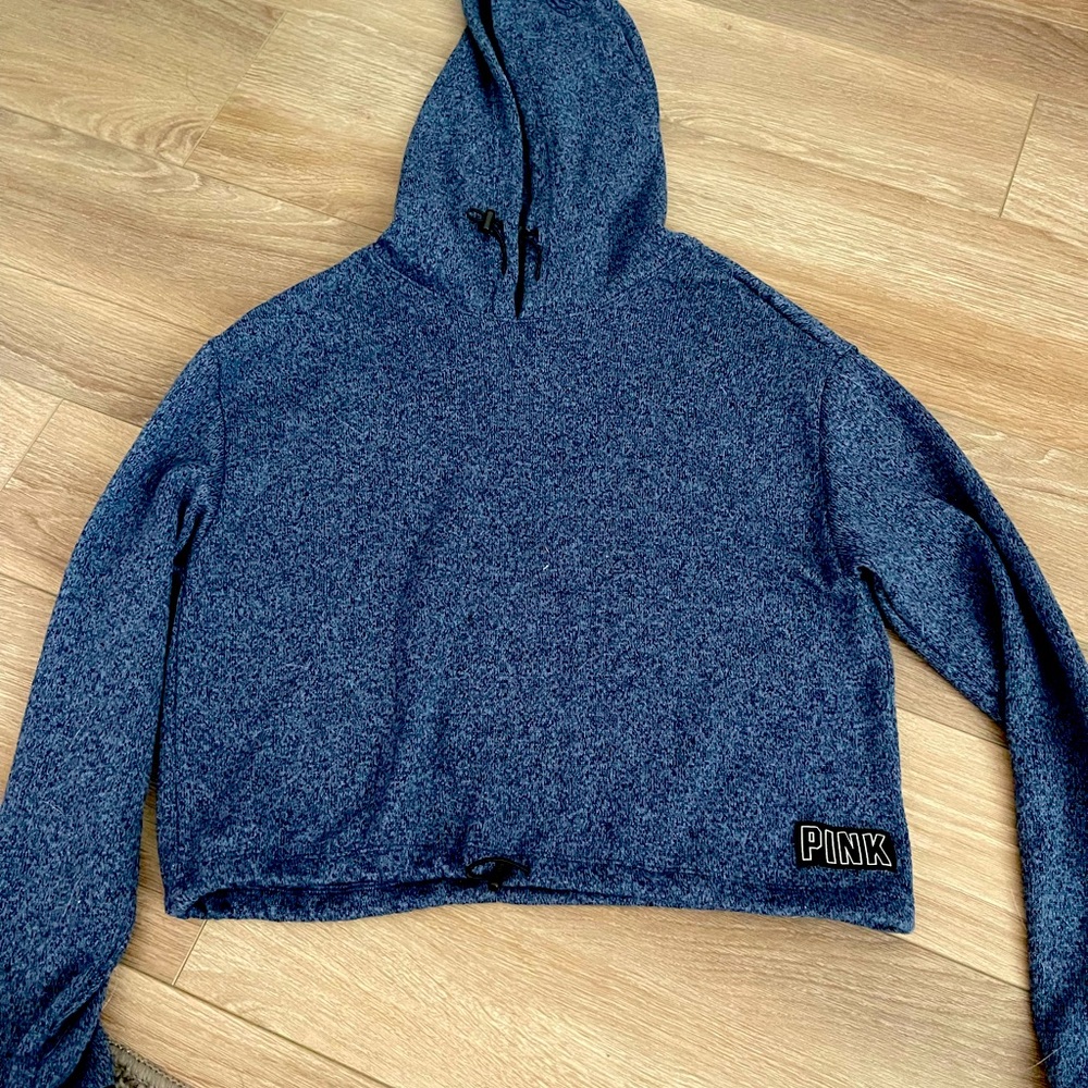 Pink Cropped Drawstring Pullover - image 1